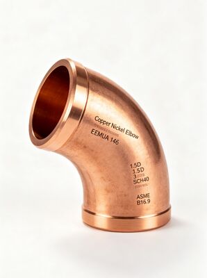 ASTM B466 CuNi 90/10 LR Elbow Butt Weld Marine Bend Corrosion Resistant Pipe Fitting