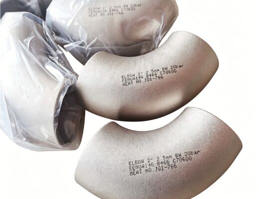 Polished CuNi Elbow High Pressure Customized Thickness Butt Weld Pipe Bend Fitting